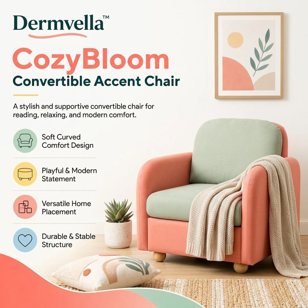Dermvella™ CozyBloom Convertible Accent Chair