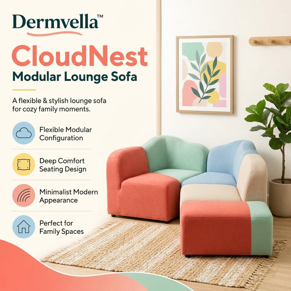 Dermvella™ CloudNest Modular Lounge Sofa