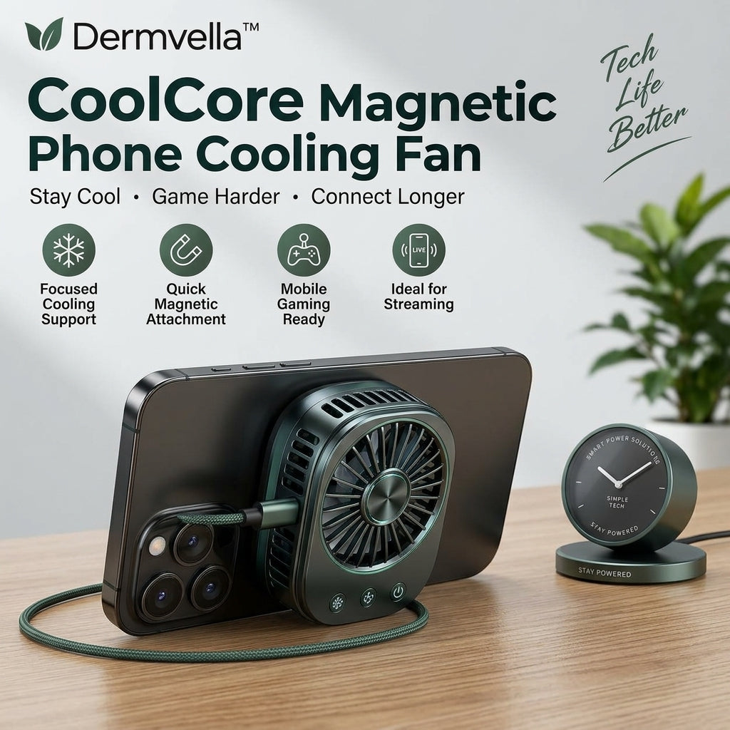 Dermvella™ CoolCore Magnetic Phone Cooling Fan