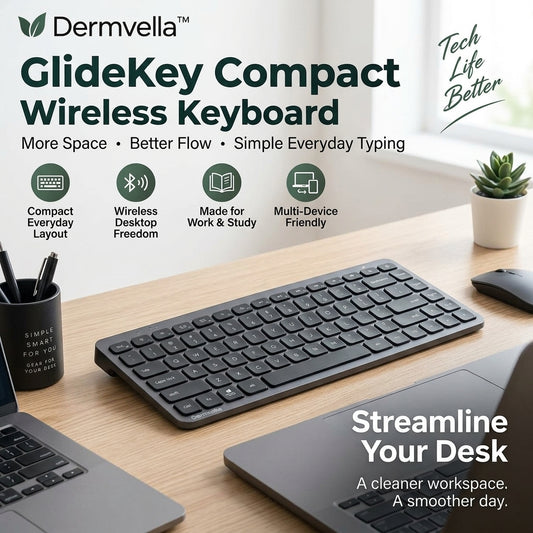 Dermvella™ GlideKey Compact Wireless Keyboard