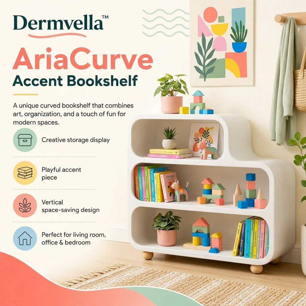 Dermvella™ AriaCurve Accent Bookshelf